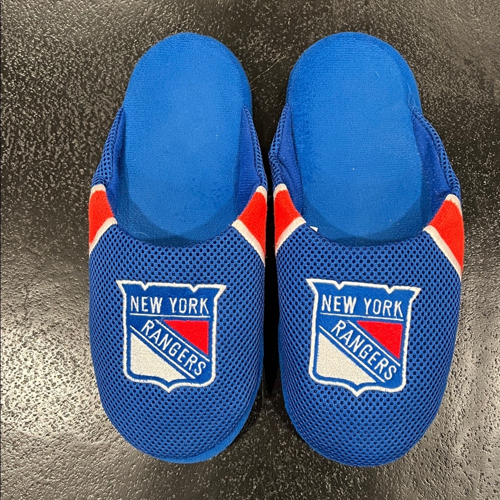Forever Collectibles New York Rangers Blue Slide Slippers Size Large 11-12